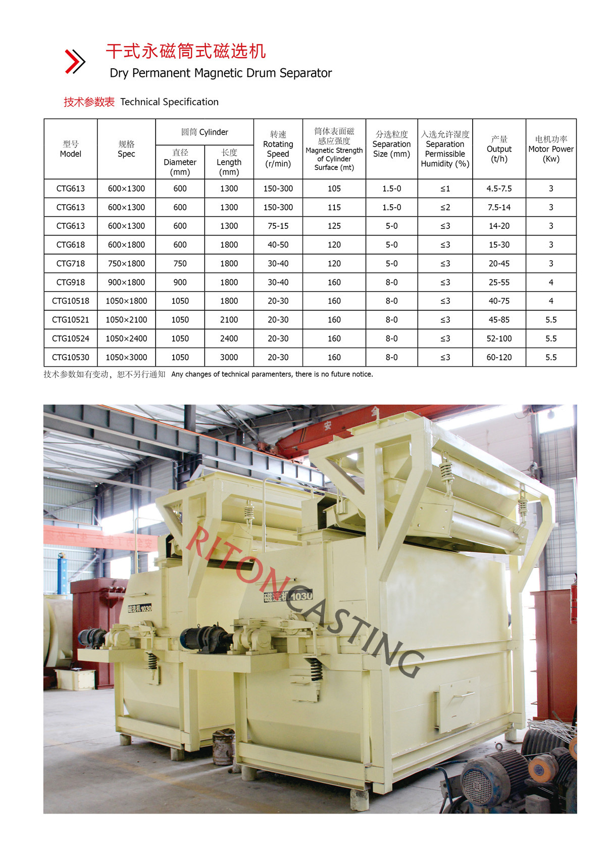 Dry Permanent Magnetic Drum Separator